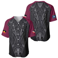 Queensland Maori Rugby Nga Hau e Wha Baseball Jersey Maroon Motif