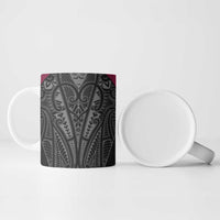 Queensland Maori Rugby Nga Hau e Wha Ceramic Mug Maroon Motif - Polynesian Pride