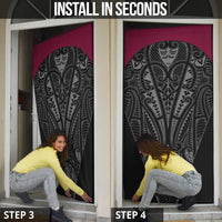 Queensland Maori Rugby Nga Hau e Wha Door Cover Maroon Motif - Polynesian Pride