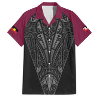 Queensland Maori Rugby Nga Hau e Wha Hawaiian Shirt Maroon Motif