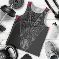 Queensland Maori Rugby Nga Hau e Wha Men Tank Top Maroon Motif