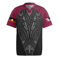 Queensland Maori Rugby Nga Hau e Wha Rugby Jersey Maroon Motif