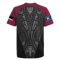 Queensland Maori Rugby Nga Hau e Wha Rugby Jersey Maroon Motif