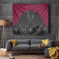 Queensland Maori Rugby Nga Hau e Wha Tapestry Maroon Motif