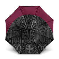 Queensland Maori Rugby Nga Hau e Wha Umbrella Maroon Motif - Polynesian Pride