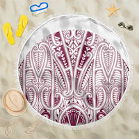 Queensland Maori Rugby Nga Hau e Wha Beach Blanket White Motif LT9 One Size 150cm White - Polynesian Pride