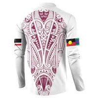 Queensland Maori Rugby Nga Hau e Wha Button Sweatshirt White Motif