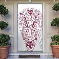 Queensland Maori Rugby Nga Hau e Wha Door Cover White Motif - Polynesian Pride