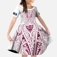 Queensland Maori Rugby Nga Hau e Wha Family Matching Summer Maxi Dress and Hawaiian Shirt White Motif