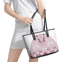 Queensland Maori Rugby Nga Hau e Wha Leather Tote Bag White Motif