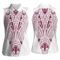 Queensland Maori Rugby Nga Hau e Wha Women Sleeveless Polo Shirt White Motif