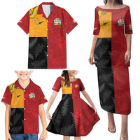 Custom British Lions-AUNZ Family Matching Puletasi and Hawaiian Shirt Australia-New Zealand Indigenous Motif