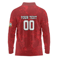 Custom British Lions-AUNZ Long Sleeve Polo Shirt Australia-New Zealand Indigenous Motif