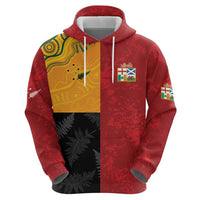 Custom British Lions-AUNZ Zip Hoodie Australia-New Zealand Indigenous Motif
