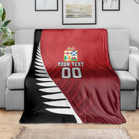 Custom British Lions New Zealand Blanket Half Black Fern LT9 - Polynesian Pride