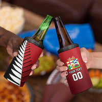 Custom British Lions New Zealand 4 in 1 Can Cooler Tumbler Half Black Fern LT9 - Polynesian Pride