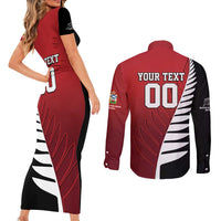 Custom British Lions New Zealand Couples Matching Short Sleeve Bodycon Dress and Long Sleeve Button Shirt Half Black Fern