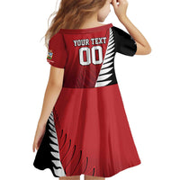 Custom British Lions New Zealand Kid Short Sleeve Dress Half Black Fern