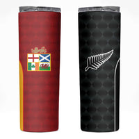 Custom British Lions New Zealand Skinny Tumbler Sporty Style LT9 Black - Polynesian Pride