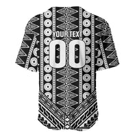 Fiji Custom Rugby National Heritage Baseball Jersey Black Traditional Masi Inspired