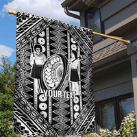 Fiji Custom Rugby National Heritage Garden Flag Black Traditional Masi Inspired