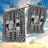Fiji Custom Rugby National Heritage Garden Flag Black Traditional Masi Inspired