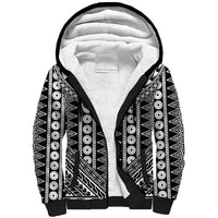 Fiji Custom Rugby National Heritage Sherpa Hoodie Black Traditional Masi Inspired