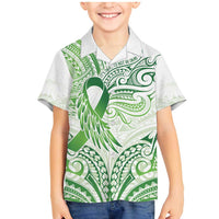 Its Okay Green Ribbon Personalised Family Matching Mermaid Dress and Hawaiian Shirt Polynesian Depression Awareness
