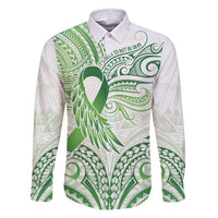 Its Okay Green Ribbon Personalised Family Matching Summer Maxi Dress and Hawaiian Shirt Polynesian Depression Awareness