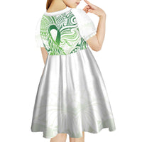 Its Okay Green Ribbon Personalised Kid Short Sleeve Dress Polynesian Depression Awareness