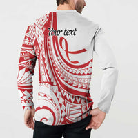 Know Your Status Red Ribbon Personalised Button Sweatshirt Polynesian AIDS Awareness