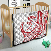 Know Your Status Red Ribbon Personalised Quilt Polynesian AIDS Awareness