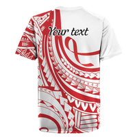 Know Your Status Red Ribbon Personalised Rugby Jersey Polynesian AIDS Awareness