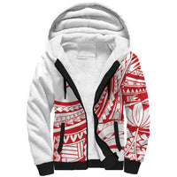 Know Your Status Red Ribbon Personalised Sherpa Hoodie Polynesian AIDS Awareness