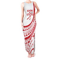 Know Your Status Red Ribbon Personalised Tank Maxi Dress Polynesian AIDS Awareness
