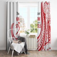 Know Your Status Red Ribbon Personalised Window Curtain Polynesian AIDS Awareness