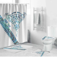 Kahui Whetu Paua shell Kowhaiwhai Taniko Personalised Bathroom Set Manta Ray Shark-Turtle Maori Tribal Style