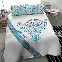 Kahui Whetu Paua shell Kowhaiwhai Taniko Personalised Bedding Set Manta Ray Shark-Turtle Maori Tribal Style