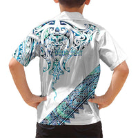 Kahui Whetu Paua shell Kowhaiwhai Taniko Personalised Kid Hawaiian Shirt Manta Ray Shark-Turtle Maori Tribal Style LT9 - Polynesian Pride