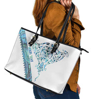 Kahui Whetu Paua shell Kowhaiwhai Taniko Personalised Leather Tote Bag Manta Ray Shark-Turtle Maori Tribal Style LT9 - Polynesian Pride