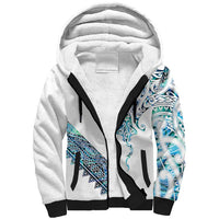 Kahui Whetu Paua shell Kowhaiwhai Taniko Personalised Sherpa Hoodie Manta Ray Shark-Turtle Maori Tribal Style LT9 Unisex Blue - Polynesian Pride