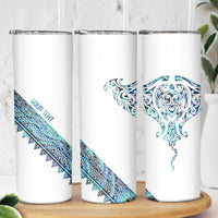 Kahui Whetu Paua shell Kowhaiwhai Taniko Personalised Skinny Tumbler Manta Ray Shark-Turtle Maori Tribal Style