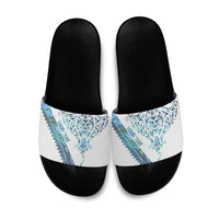 Kahui Whetu Paua shell Kowhaiwhai Taniko Personalised Slide Sandals Manta Ray Shark-Turtle Maori Tribal Style LT9 Blue - Polynesian Pride