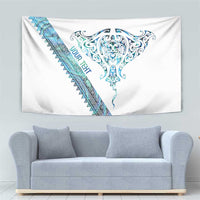 Kahui Whetu Paua shell Kowhaiwhai Taniko Personalised Tapestry Manta Ray Shark-Turtle Maori Tribal Style LT9 - Polynesian Pride