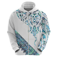 Kahui Whetu Paua shell Kowhaiwhai Taniko Personalised Zip Hoodie Manta Ray Shark-Turtle Maori Tribal Style