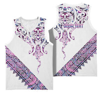 Mawhero Paua shell Kowhaiwhai Taniko Personalised Basketball Jersey Manta Ray Shark-Turtle Maori Tribal Style LT9 - Polynesian Pride