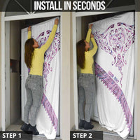 Mawhero Paua shell Kowhaiwhai Taniko Personalised Door Cover Manta Ray Shark-Turtle Maori Tribal Style