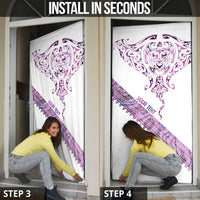 Mawhero Paua shell Kowhaiwhai Taniko Personalised Door Cover Manta Ray Shark-Turtle Maori Tribal Style