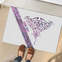 Mawhero Paua shell Kowhaiwhai Taniko Personalised Rubber Doormat Manta Ray Shark-Turtle Maori Tribal Style