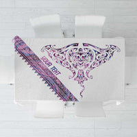 Mawhero Paua shell Kowhaiwhai Taniko Personalised Tablecloth Manta Ray Shark-Turtle Maori Tribal Style